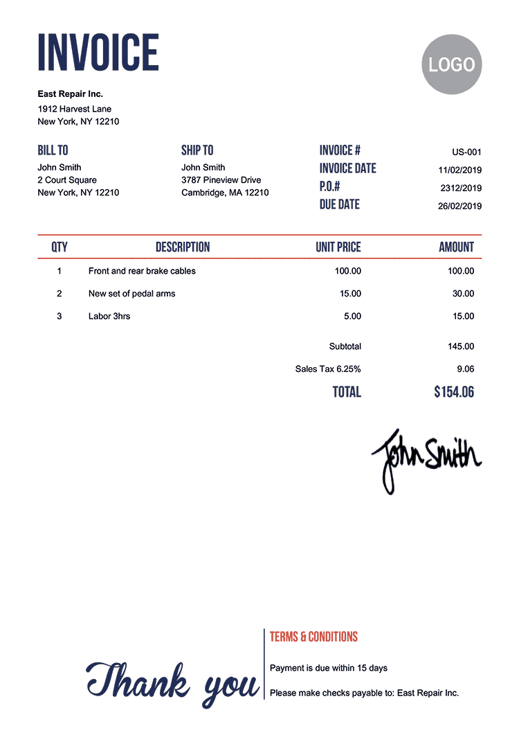 GST Invoice template